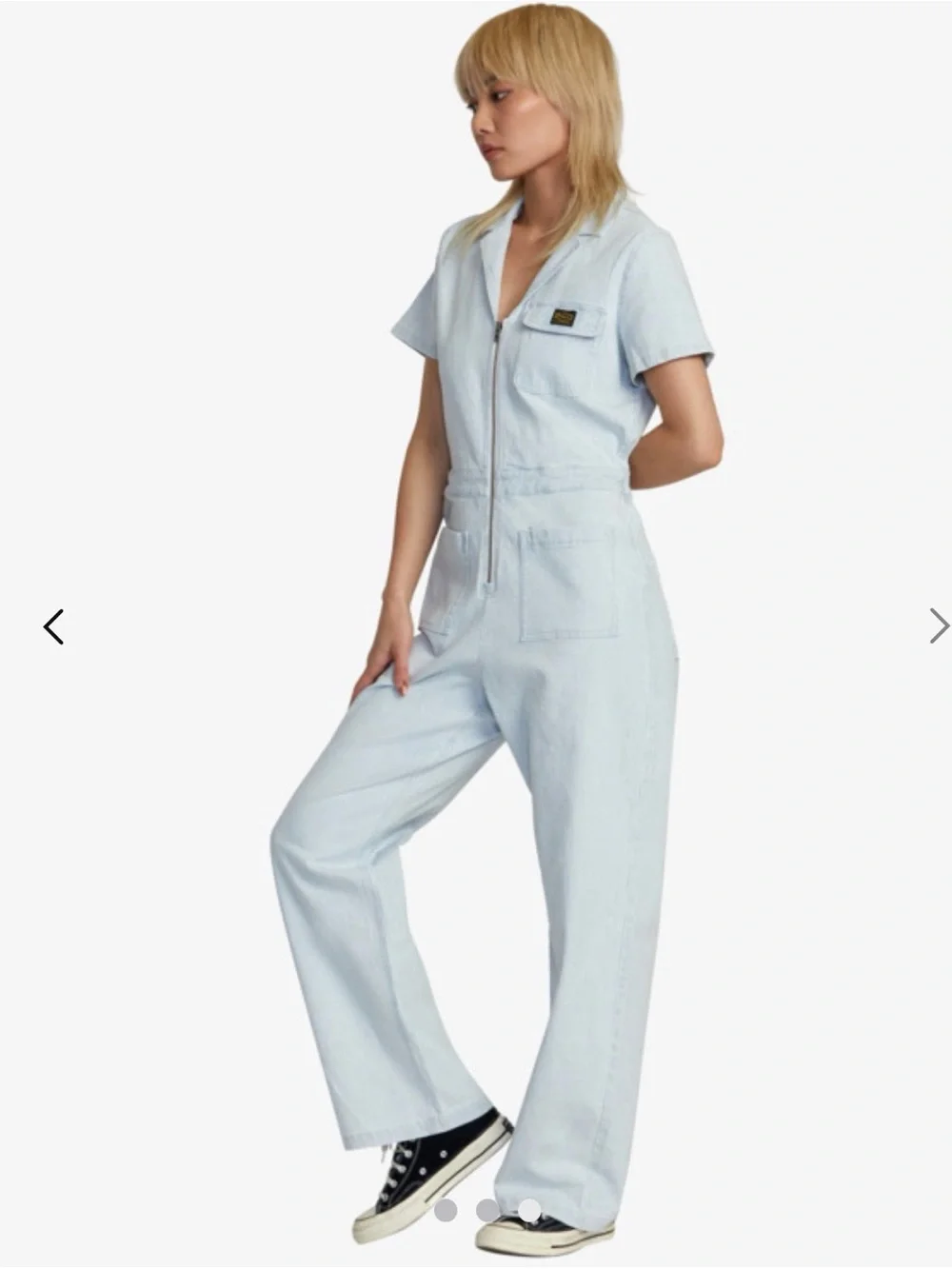 RVCA Striped Boiler Suit Jumpsuit: M